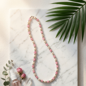 (Pink and White Necklace)